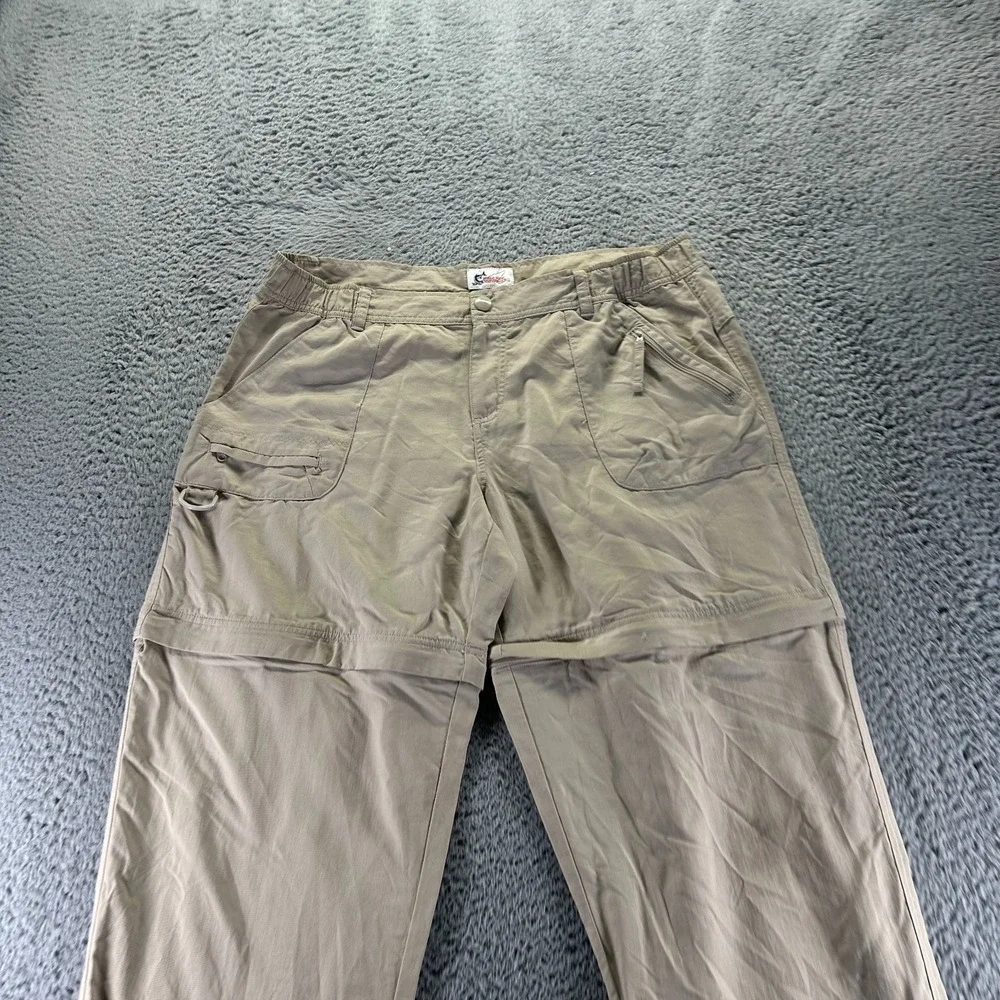 World Wide Sportsman Pant Mens L Brown Nylon Windbreaker Convertible Fishing